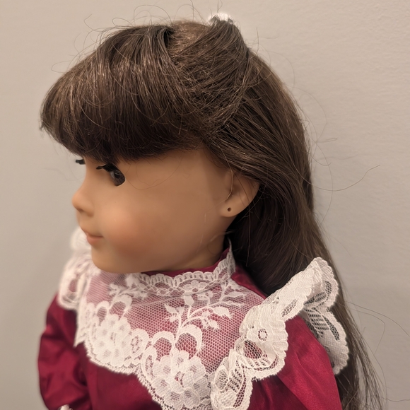 Retired Samantha Parkington American Girl Doll With Burgandy Lace Dress - Picture 5 of 10